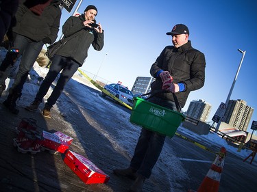 Ottawa police have the area around the Westboro transit station cordoned off with police tape and cruisers Saturday Jan. 12, 2019, while the collision is investigated.