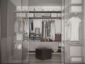 Everything has its place in this walk-in closet.