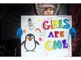Penelope Dej, then 5, said it all, with her sign at the Women's March last year in Ottawa. (Ashley Fraser/Postmedia)