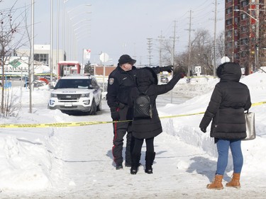 The bus station is closed as police attend the scene of a shooting at the Elmvale Mall in Ottawa on Thursday, January 31, 2019.  (Patrick Doyle)  ORG XMIT: 0201 elmvale 14