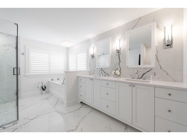 The en-suite bathroom, renovated by Artium Design Build, won in the bathroom renovation category at the 2018 Canadian Home Builders' Association National Awards for Housing Excellence.
