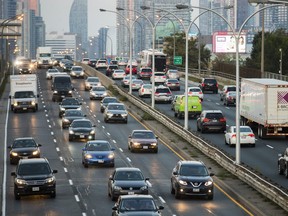 Evening traffic along the Gardiner Expressway in Toronto, Ont. on Tuesday September 4, 2018.