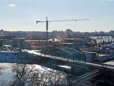 An observation deck at the top of the new sales centre Zibi will soon open offers a panoramic view of the entire site. It's expected to include looking glasses that will show what used to be on the site.