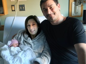 Olivia Margaret Sabourin is officially Ottawa's New Year's baby- arriving to first-time parents Greg and Sandra Sabourin at 12.47 am and weighing in at a healthy seven pounds and one and a half ounces at the Queensway Carleton Hospital.