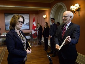 Jane Philpott is sworn in as Treasury Board President at Rideau Hall on Jan. 14, 2019. She'll also assume a key role as digital government minister.