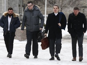 Peter Jordan Vigile, Jon Doody, Tony Paciocco and Franco Vigile arrive at court on Friday, Jan. 11, 2019.
