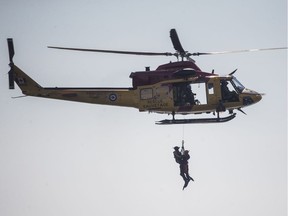 The Royal Canadian Air Force search and rescue chopper.