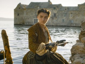 This image released by HBO, shows Maisie Williams as Arya Stark in a scene from, "Game of Thrones."