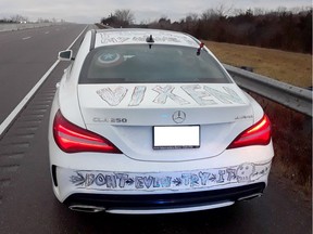 This Mercedes named 'Vixen' was clocked at 190 km/h on the 401.