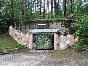 The exterior of a "Monolit" bunker at Podborsko, Poland.