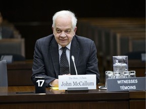 Canada's ambassador to China, John McCallum, waits to brief members of the Foreign Affairs committee regarding China in Ottawa on Friday, Jan. 18, 2019.