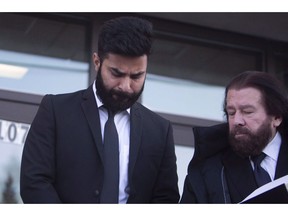 Jaskirat Singh Sidhu leaves provincial court in Melfort, Sask., Tuesday, January, 8, 2019.