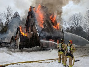 Fire destroyed a Cumberland home Thursday afternoon.