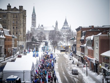 Crowds flocked to the market to check out the ice sculptures during Winterlude, Sunday Feb. 3, 2019.