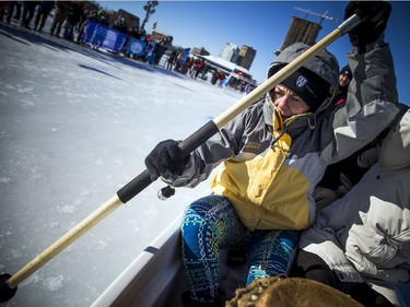 Diana Babor has a front-row seat in the University of Windsor law faculty entry for the Ottawa Ice Dragon Boat Festival.