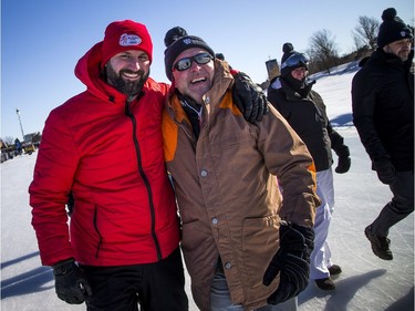 Craig Stewart, left, chair of the Ottawa Dragon Boat Festival and founder Warren Creates.