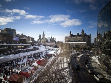 Ottawa's downtown was busy with people out enjoying Winterlude festivities on Saturday, including skating on the Rideau Canal Skateway.