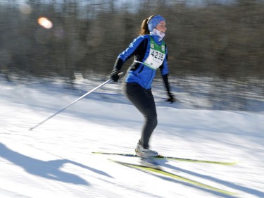 Emma McCrady takes part in the 27km free technique cross-country ski race at the Gatineau Loppet on Sunday, February 17, 2019.