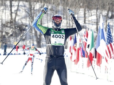Luc Campbell wins the men's 27km free technique cross-country ski race at the Gatineau Loppet on Sunday, February 17, 2019.