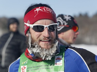 Yanik Leduc finishes the 27km free technique cross-country ski race at the Gatineau Loppet on Sunday, February 17, 2019.