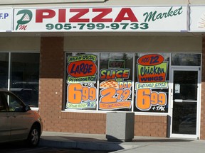 Market Pizza in Brampton, pictured Friday January 14, 2005, was owned by Harjit Singh.