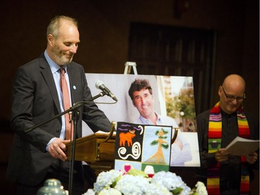Buck Deachman gave a tribute for his longtime friend during the celebration of life for Paul Dewar.