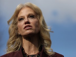 Kellyanne Conway, counselor to U.S. President Donald Trump, speaks to the press outside the West Wing of the White House January 8, 2019 in Washington, DC.