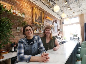 Caroline Murphy, left, and Emma Campbell at the counter of their restaurant, Corner Peach, in Ottawa's Chinatown.