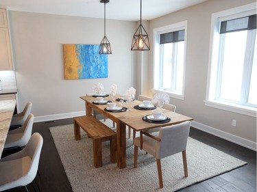 Either a comfortable dining room or a spacious breakfast nook, the eating area is all about keeping things casual.