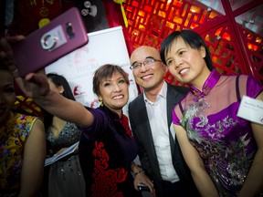 From left: Sandra Wu, Riven Zhang and Baolin Wang, directors of HKCBA, posed for a selfie.