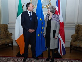 British Prime Minister Theresa May meets Ireland's Prime Minister Leo Varadkar in Dublin.