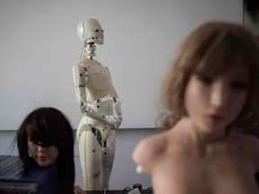 Robots in a lab of a doll factory of EXDOLL, a firm based in the northeastern Chinese port city of Dalian. With China facing a massive gender gap and a greying population, a company wants to hook up lonely men and retirees with a new kind of companion: "Smart" sex dolls that can talk, play music and turn on dishwashers.