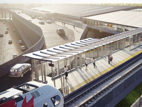 Trillium Line South Extension 2 Artist Rendering for the Airport Station.