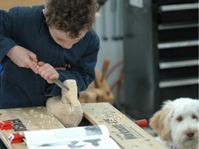 Hands-on creativity is in short supply with young people these days. Here one of Steve's boys carves a duck when he was 7 years old.