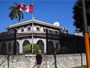 Canada's embassy in Havana, Cuba is shown above: Some Canadian diplomats who became mysteriously ill while posted to Cuba are suing the Canadian government.