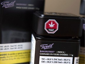 Packaging for recreational cannabis products are shown at Canopy Growth Corporation's Tweed headquarters in Smiths Falls, Ont.