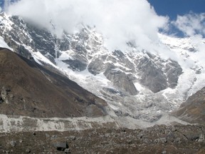 This file picture taken on October 13, 2008 shows a view of the Lirung Glacier in the Lantang Valley, some 60km (37.5 miles) northwest of Kathmandu.