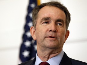 Virginia Gov. Ralph Northam speaks during a news conference in the Governor's Mansion in Richmond, Va., on Saturday, Feb. 2, 2019.