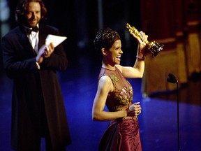 Halle Berry at the 2002 Oscars, the longest ceremony ever.