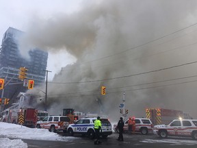 Fire scene on Catherine Street.