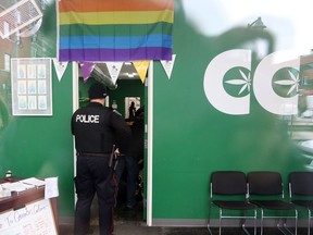 Cannabis Culture on Bank St in Ottawa was raided by Ottawa Police and a bailiff on site said that the lease is being terminated, December 07, 2017.