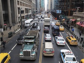 FILE - Traffic in New York.