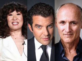 (L to R) Sandra Oh, comedian Rick Mercer and actor Colm Feore.
