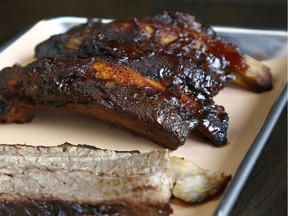 Beef ribs and brisket at Moe's BBQ