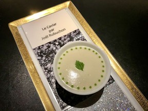 Caviar course at L'Atelier de Joel Robuchon