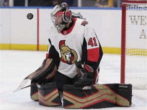 Senators goaltender Craig Anderson makes a save during the second period of a game against the Blues in St. Louis on Jan. 19.