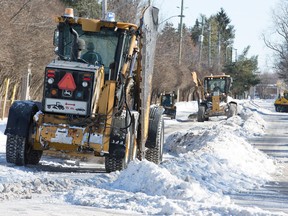 Snow clearing operations along Sandridge Rd as the region continues to deal with a record amount of snowfall in the month of January.