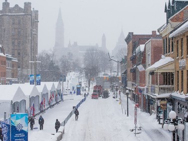 A street scene in the Byward Market as the city crawls out from under a major winter storm which is possibly the biggest of the season.