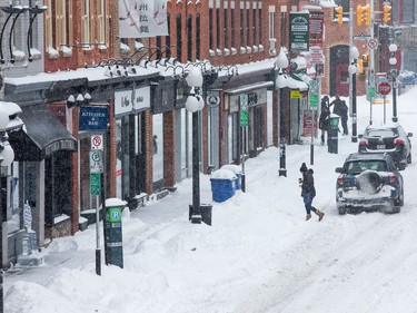 A street scene in the Byward Market as the city crawls out from under a major winter storm which is possibly the biggest of the season.