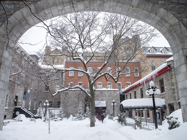 The Courtyard in the Byward Market is a picture postcard as the city crawls out from under a major winter storm which is possibly the biggest of the season.